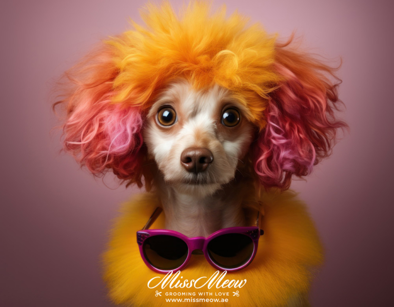 View funny dog with sunglasses