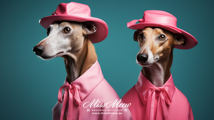 Portrait anthropomorphic dogs dressed human clothes