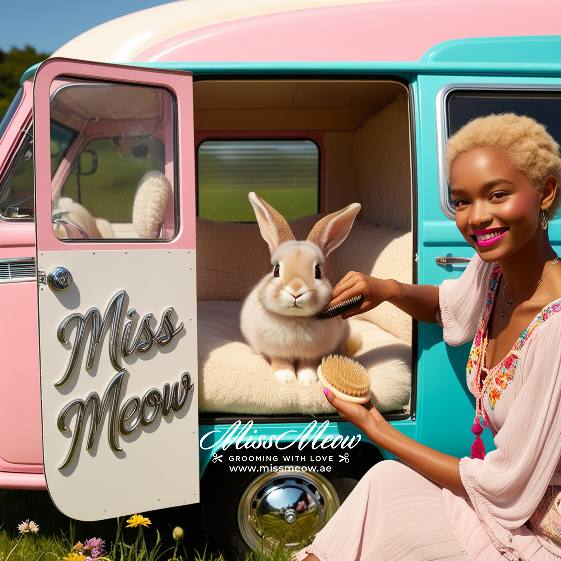 winter rabbit grooming