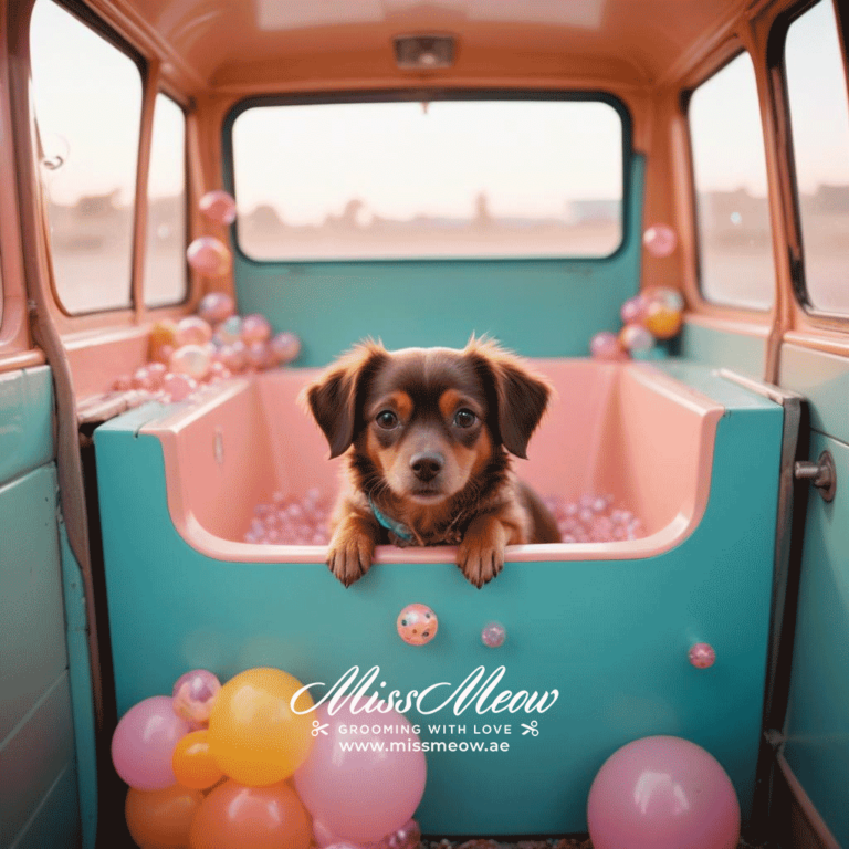 Film photography small brown dog with flopp