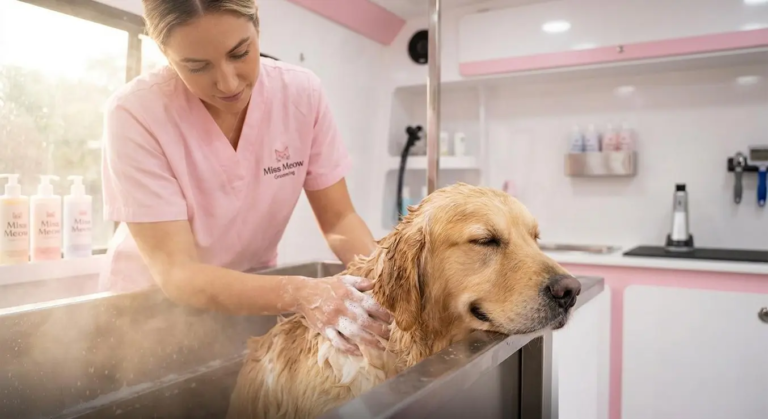 How Massage Therapy During a Bath Calms Anxious Pets